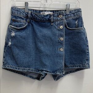 Zara Blue Jean Button Skirt